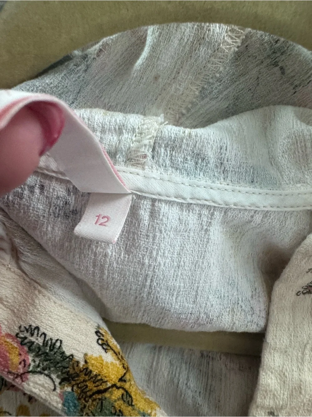 Zimmermann Cream Floral Hooded Kids Pajama Tunic with Pink Trim